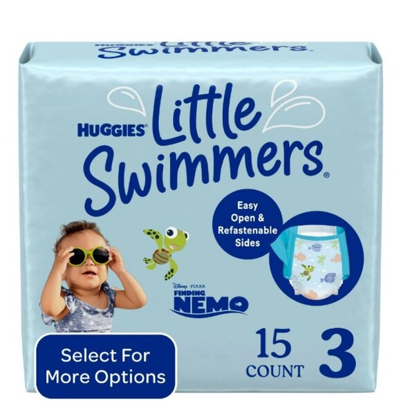 6 Packs of Huggies Little Swimmers Disposable Swim Pants Sizes 3, 4 and 5-6 - Picture 1 of 3
